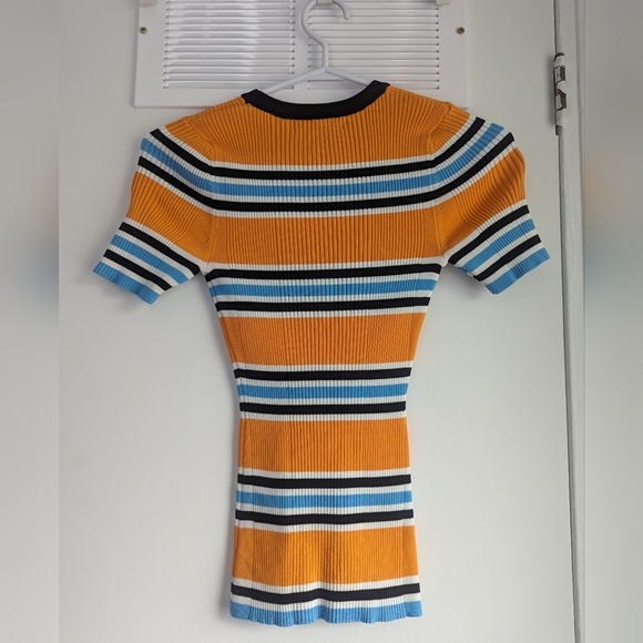Karen Millen Rib Knit Stripe T-shirt - Picture 3 of 4